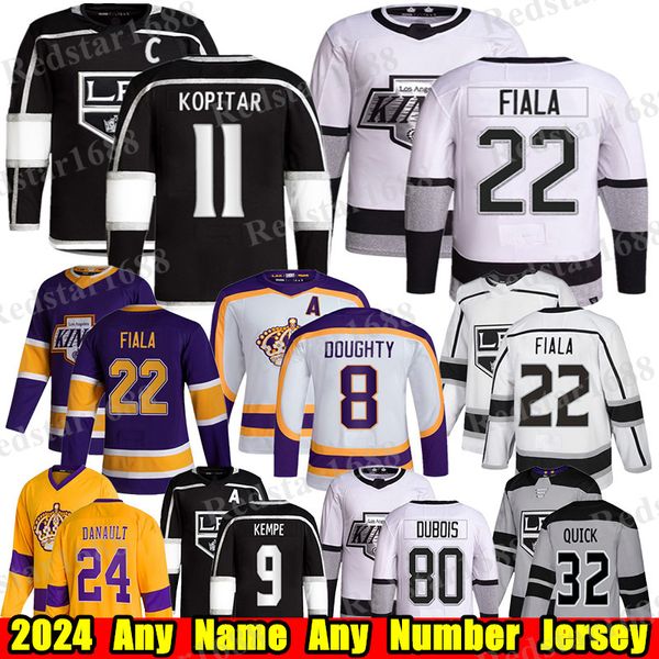 # 11 Anze Kopitar Los Angeles Hockey Jersey # 22 Kevin Fiala Pierre-Luc Dubois Drew Doughty Kempe Quinton Byfield Cam Talbot Phillip Danault Wayne Gretzky Kings Jerseys