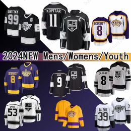 11 Anze Kopitar camiseta de hockey retro inversa 80 Pierre-Luc la Dubois Drew Doughty Kevin Fiala Adrian Kempe Byfield Cam Talbot Phillip Gretzky camisetas