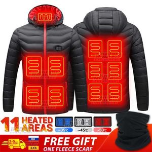 11 zones veste d'hiver pour hommes vestes chauffantes électriques vêtements de chasse veste de ski parkas vêtements d'extérieur gilet chauffant USB chaud 8 zones 211216