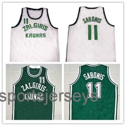 11 Arvydas Sabonis Zalgiris Kaunas Jersey de baloncesto retro clásico cosido personalizado Cualquier número Nombre camisetas