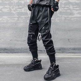 11 BYBB's Dark 2022 Spring Hip Hop Cargo Pants Men Tactical Functional Joggers broek Elastische taille Streetwear Pant Black W605