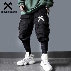 11 BYBB'S DARK Pantalon cargo multi-poches détachable Hommes Harajuku Hip Hop Streetwear Joggers Homme Taille élastique Pantalon de survêtement Techwear T200219