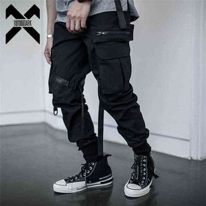 11 BYBB'S DARK Hip Hop Cargo Pants Hommes Streetwear Joggers High Street Casual Ruban Poches Homme Streetwear Noir Harajuku DG61 H1223