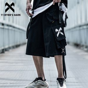 11 BYBBS Dark Hip Hop Cargo Pants Streetwear Men Mode losse casual broek Zomerpokje Design Harajuku Shorts 210322