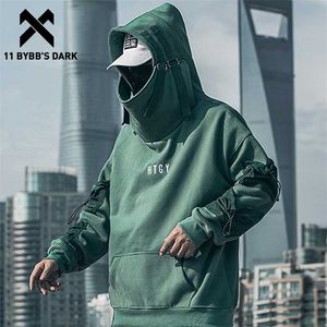 11 Bybb's Dark Hip Hop Brief Geborduurd Dikke Hooded Sweatshirts Mens Harajuku Streetwear Hoodies Casual Katoen Pullover 211014