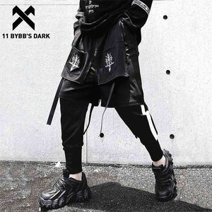 11 Bybb's Dark Tactical Fake Twee Cargo Pant Man Harajuku Borduurwerk Joggers Mannen Broek Streetwear Hip Hop Function Broek 210723