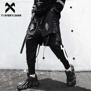 11 Bybb's Dark Tactical Fake Twee Cargo Pant Man Harajuku Borduurwerk Joggers Mannen Broek Streetwear Hip Hop Function Broek 210616