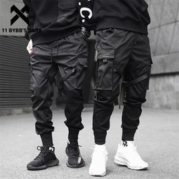 11 BYBBS DARK Hombres Joggers Pantalones Multipocket Cintura elástica Harem Pantalones Hombres Hip Hop Streetwear Pantalones de chándal Pantalones lápiz Techwear 220706