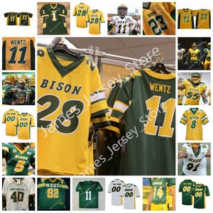 11 Carson Wentz Jersey 2022 NCAA NDSU North Dakota State Bison Stitched Football 12 Braylon Henderson 13 Eli Green 14 JJ Woodin 15 Cole Payton 16 Peter Anderson Maillots