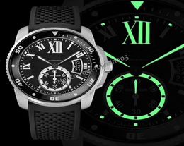 11 Cartler Calibre Men039S Automatisch mechanisch horlogedatum Subdial werk 42 mm Roestvrije solide casual Outdoor Luminous6703816