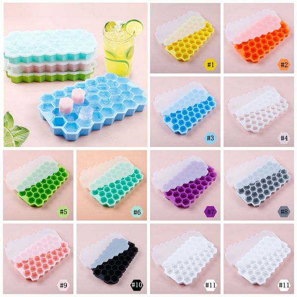 11 couleur 37 grille nid d'abeille treillis de glace créatif Silicone crème glacée outils nid d'abeille gel de silice bloc de glace moule T9I001931