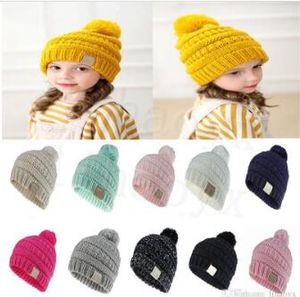 11 couleurs Childrens Couleur couleur Childrens tissé Crochet Crochet Baby Girl Boy Fashion Winter Hat CHAT ACCESSOIRES DC912