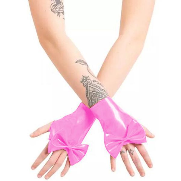 11 couleurs Bowknot Fingerless Gants Dames Lolita Anime Cosplay Handwear Nouveauté Wetlook Accessoires Mignon Poignet Gants Courts