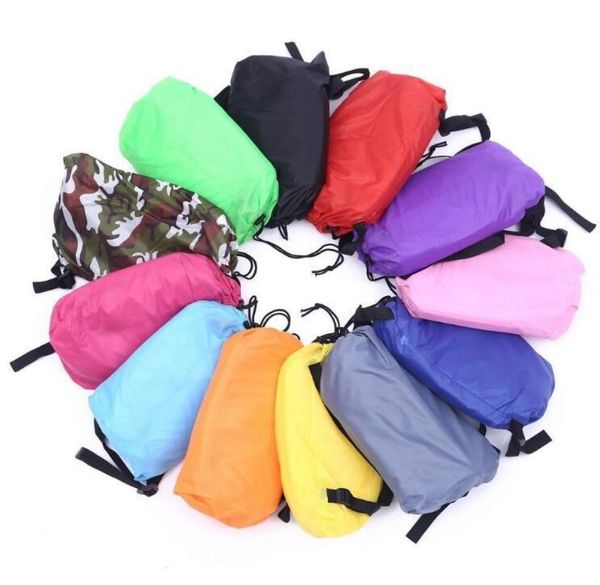 11 colores DHL Lounge Sleep Bag Lazy Inflable Beanbag Sofá Silla Sala de estar Bean Bag Cojín Al aire libre Autoinflable Beanbag Fur4899394