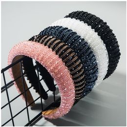 11 couleurs bandes de cheveux en cristal pour les filles brillant rembourré diamant bandeau cheveux cerceau accessoires de cheveux de mode