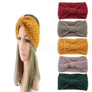 11 kleuren gebreide haakhoofdband dames tulband yoga head band winter sport haarband oormoffen cap headbands db387