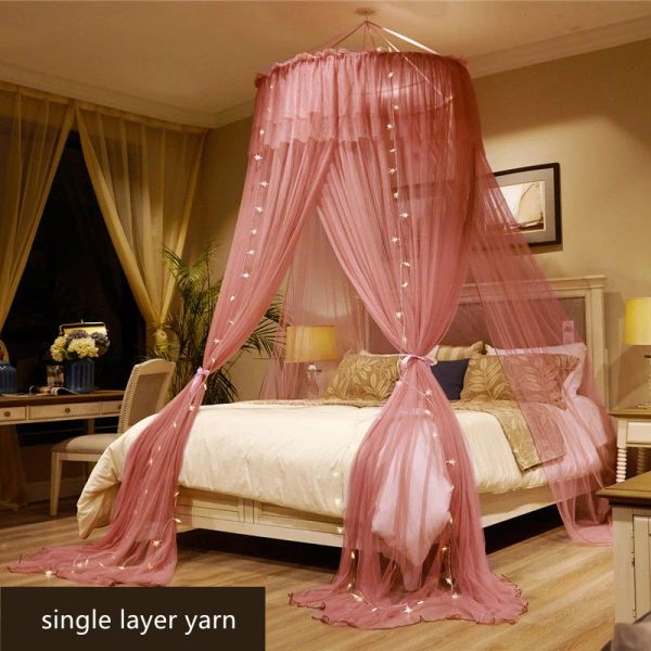 11 couleurs d'été Elgant Hung Dome Mosquito Net pour lit double lit en mailles respirantes Mosquito Net Home Bedroom suspendu décor