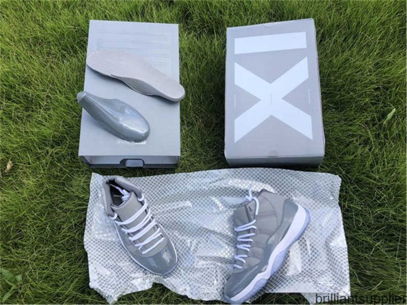 11 Cool Grey Medium White Real Carbon Fiber Herren Sportschuhe Sport Sneakers mit Original 378037-001
