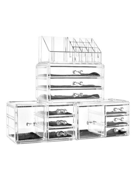 11 tiroirs transparent de la tour acrylique Organisateur de bijoux cosmétiques armoire de rangement de luxe1286136