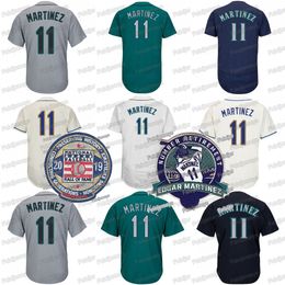 11 Edgar Martinez 2019 Baseball Hall of Fame Men Men Baseball Jerseys met pensioenpatch gratis verzending