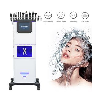 Appareils de lifting du visage 11 en 1 peau à micro-courant rf lifting du visage plus jeune hydra aiguille peel microneedling dermabrasion machine