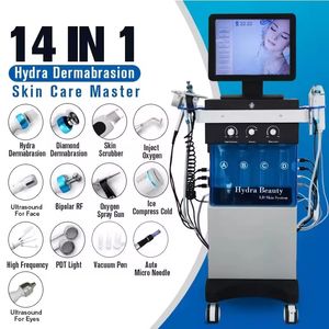 11 en 1 H2O Dermabrasion Machine faciale Aqua Face Clean Microdermabrasion Équipement professionnel pour le visage à l'oxygène Dispositif d'épluchage de l'eau en cristal de diamant
