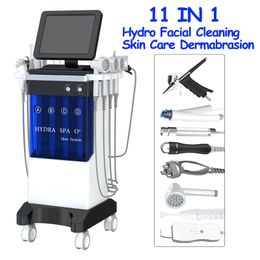 11 IN 1 Hydra Dermabrasie Machine RF Fleuren Huidskleur Microdermabrasie Water Aqua Spuitpistool Gezicht Diepe Reiniging Radio Frequentie Echografie Schoonheid Apparatuur