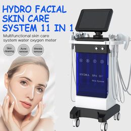 Máquina facial de oxígeno 11 en 1 Dermoabrasión con diamante Exfoliación con oxígeno Hidrodermoabrasión Eliminación de arrugas Máquina de limpieza profunda para salón de spa
