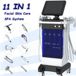 11 en 1 Máquina facial de oxígeno Hydro Microdermabrasion Rejuvenecimiento SpA Spa Uso de agua Tray de eliminación de arrugas Hydra Beauty Machine