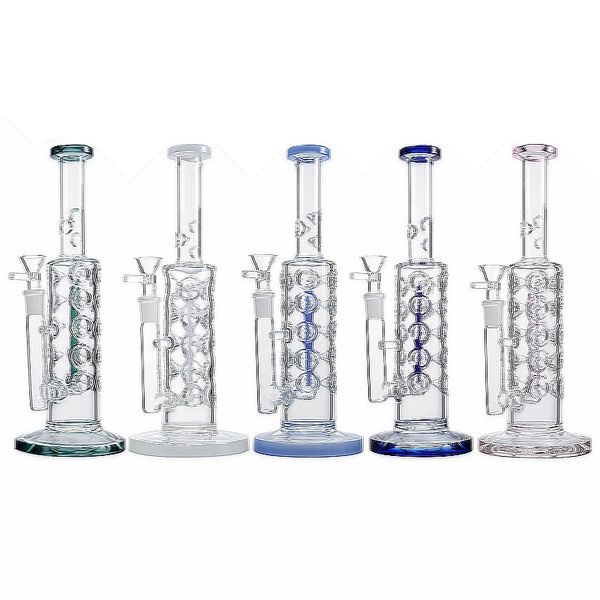 11 pouces Fab Egg Hookahs Inline Perc Percolator Bongs En Verre Tube Droit Oil Dab Rigs 14mm Joint Femelle Avec Bol Conduites D'eau