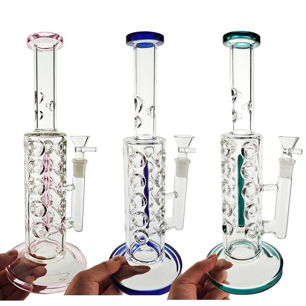 11 pouces Narguilés Fabergé Fab Oeuf Bongs En Verre Inline Perc Tube Droit Percolateur Conduites D'eau Huile Dab Rigs Avec Bol