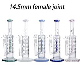 11 pouces Hookahs Ice Pinch Glass Bongs Fab Egg Pipes à eau 5mm d'épaisseur percolateur en ligne huile Dab Rigs tube droit avec joint femelle de 14mm