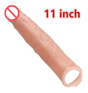 11 inch Enorme Penis Extender Uitbreiding Herbruikbare Penis Sleeve Speeltjes Voor Mannen Penis Omtrek Enhancer Relax Speelgoed Gift258u1048210