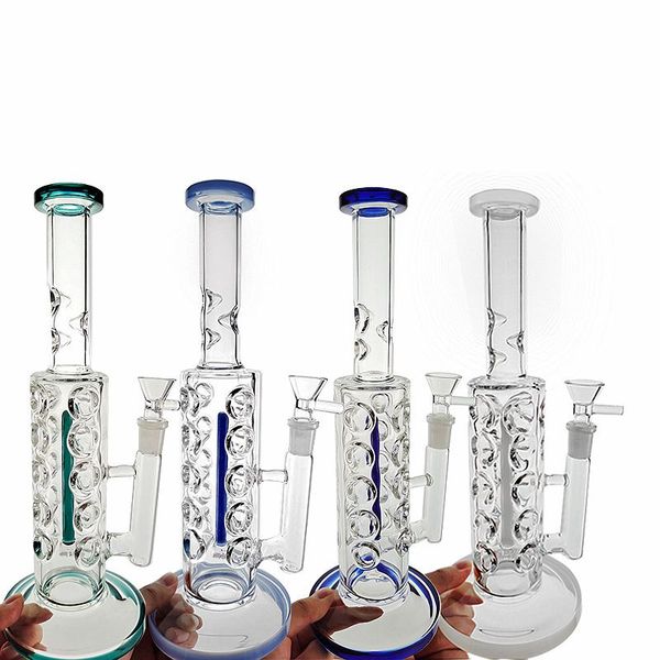 Bongs en verre de 11 pouces Fab Egg Oil Dab Rigs Tube droit Narguilés Inline Perc Percolateur Tuyaux d'eau avec joint femelle de 14,5 mm WP2161