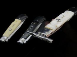 Cuchillo automático de la mafia italiana de 11 pulgadas Knifes tácticos de acción única 440C Mango de resina de la cuchilla EDC Hunting POCKE5678794