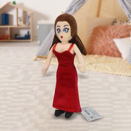 11 inch Pauline Princess Plush Doll Game Role Gird Girl Toys Long Red Dress Girls Toy Plushie