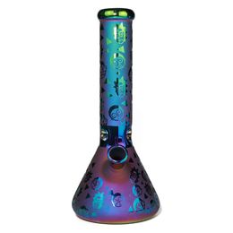 11 inch dik glas bong beker waterpijpen waterpijp rokende pijpfilterbubbler w / ijsvanger handgemaakte waterpijp met downstem en kom