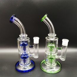 11 Pouces Heady Bong Double Couche Jelly Fish Filtre Bleu Verre Narguilé Pipes Bongs Bouteilles D'eau Dab Rig Tuyau D'eau Taille 18mm Joint Femelle En Gros