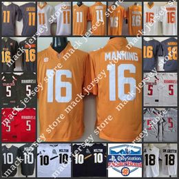 11 Jerseys de Joshua Dobbs 16 Jersey de Peyton Manning Jersey de fútbol de voluntarios de Tennessee de la NCAA TTU 5 Patrick Mahomes II UCF Knights 10 McKenzie
