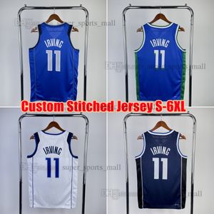 11 Kyrie Irving 2023-2024 Nuevas camisetas de baloncesto cosidas Blanco Verde Azul oscuro Hombres S-6XL