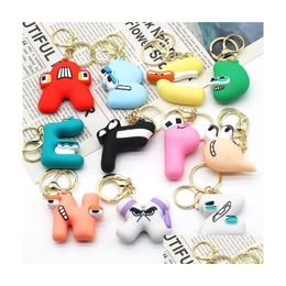 11 Lettre Cartoon Alphabet Porte-clés Goutte À Goutte Colle Poupée Modèle Bizarre Porte-clés Pour Fille Garçon Pendentif Sac Accessoire Drop Livraison Dhbuz