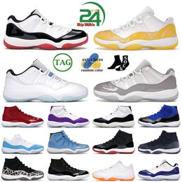 11 Zapatos de baloncesto bajos para hombres XI Jumpman Tour Yellow Legend Blue OG Zapatillas de deporte Concord Bred Cool Grey High Cherry 11s Space Jam Hombres Mujeres Entrenadores Gorra y bata