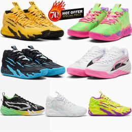 Chaussures de basket-ball pumaa mb 03 hommes chaussures femmes chaussures violet lueur verte gecko et chaussures jaunes empoison rose extérieur entraîneurs baskets chaussures taille 35.5-45