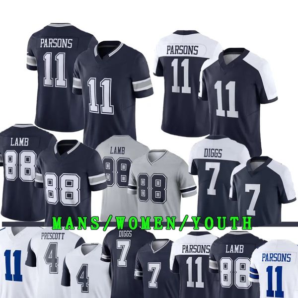 11 micah parsons ceedee lamb vaqueros jersey dak prescott trevon diggs demarcus lawrence leighton vander esch tony polillard emmitt smith hombres mujeres jóvenes niños