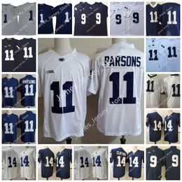 11 Micah Parsons Jersey 14 Sean Clifford 1 KJ Hamler Jersey 6 Zakee Wheatley 9 Joey Porter Jr. Penn State Nittany Lions College Camisetas de fútbol cosidas 2022 NCAA