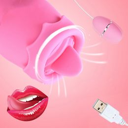 11 modi Tongvibrators Vibrator Producten voor volwassenen Orale clitorisstimulator G-spot Erotische USB-sexy speeltjes