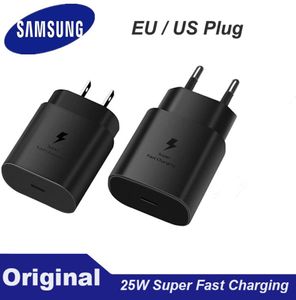 11 Chargeurs d'adaptateur de charge rapide Samsung 25W de haute qualité Galaxy USB Type C PD 25W Charger US US Chargeur rapide pour S21 S6282530