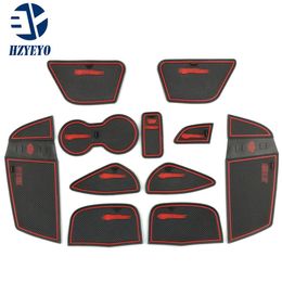 11 STUKS Rood Blauw Rubber Antislip Auto Binnendeur Pad Cup Mat Tank Pad Auto Accessoires Voor Ford voor Focus 2012 D9009305L