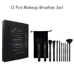 11 stks / set Makeup Borstels Set Face Cream Power Foundation Brush Multipurpose Beauty Cosmetic Tool met Pouch Bag