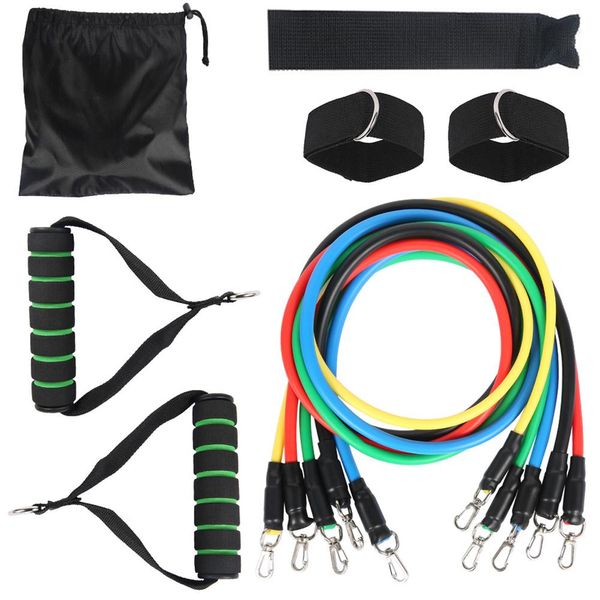 11 pièces/ensemble bandes de résistance tirer corde exercices de Fitness Tubes en Latex force équipement de gymnastique kit entraînement corporel entraînement Yoga intérieur
